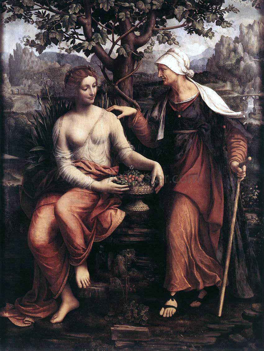 Francesco Melzi Pomona and Vertumnus - Hand Painted Oil Painting