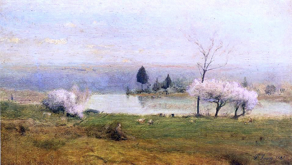 George Inness Pond at Milton on the Hudson - Hand Painted Oil Painting