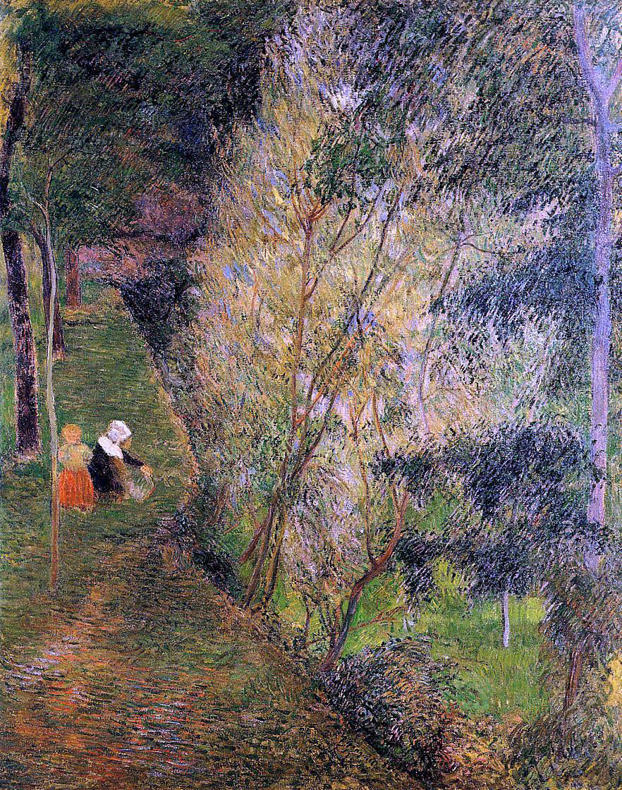 Paul Gauguin Pont-Aven Woman and Child - Hand Painted Oil Painting
