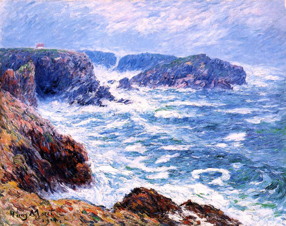 Henri Moret Ponte de la Sirene, Belle-Isle-en-Mer - Hand Painted Oil Painting