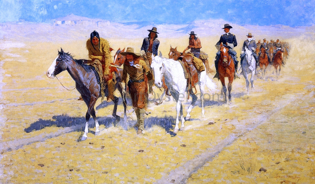  Frederic Remington Pony Tracks in the Buffalo Trails - Hand Painted Oil Painting