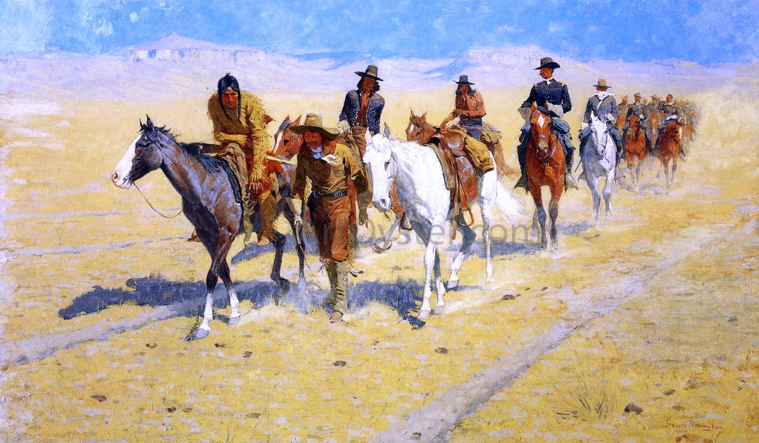 Frederic Remington Pony Tracks in the Buffalo Trails - Hand Painted Oil Painting
