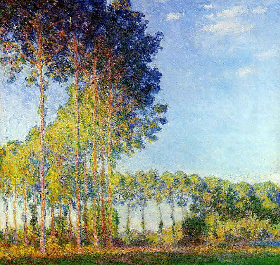 Claude Oscar Monet Poplars on the Banks of the River Epte, Seen from the Marsh - Hand Painted Oil Painting