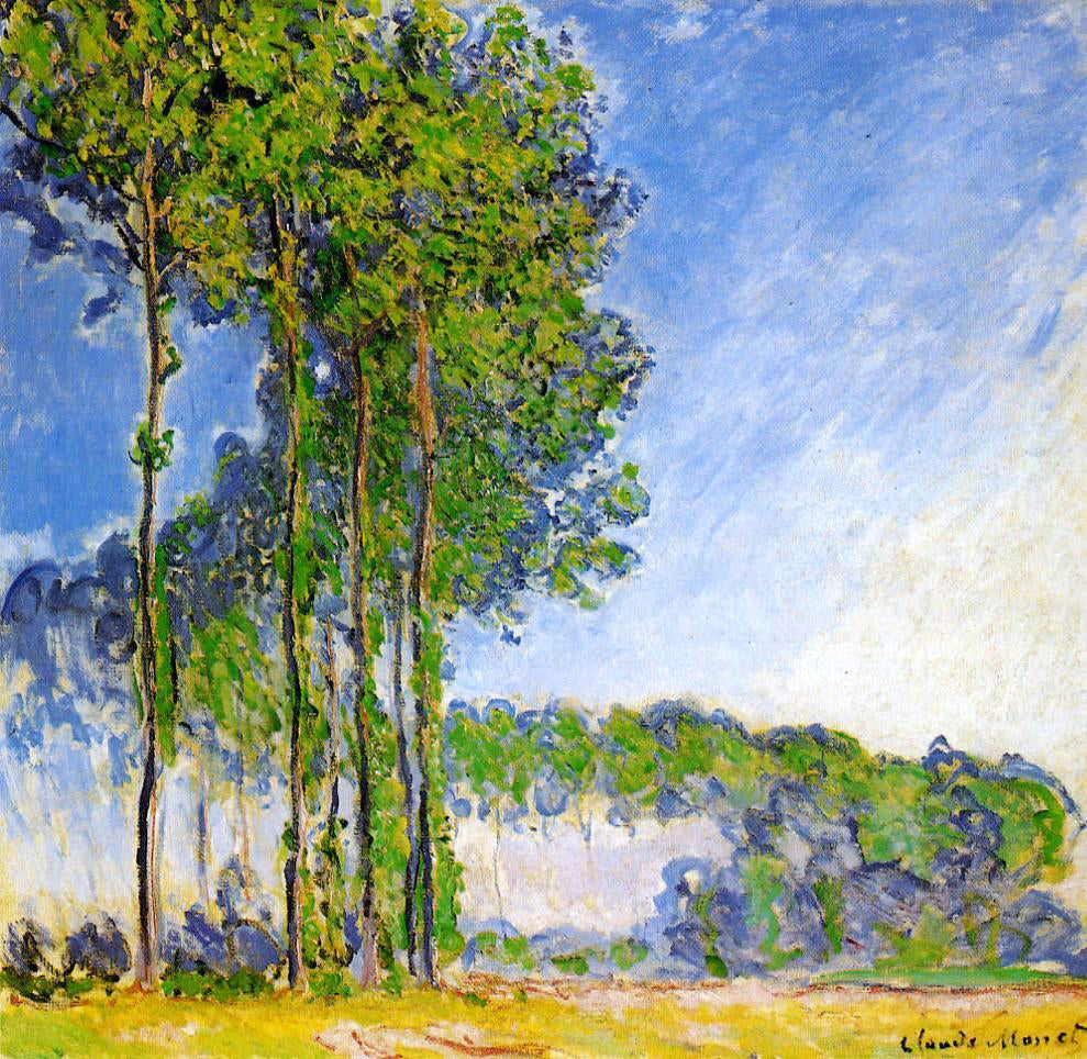 Claude Oscar Monet Poplars, View from the Marsh - Hand Painted Oil Painting