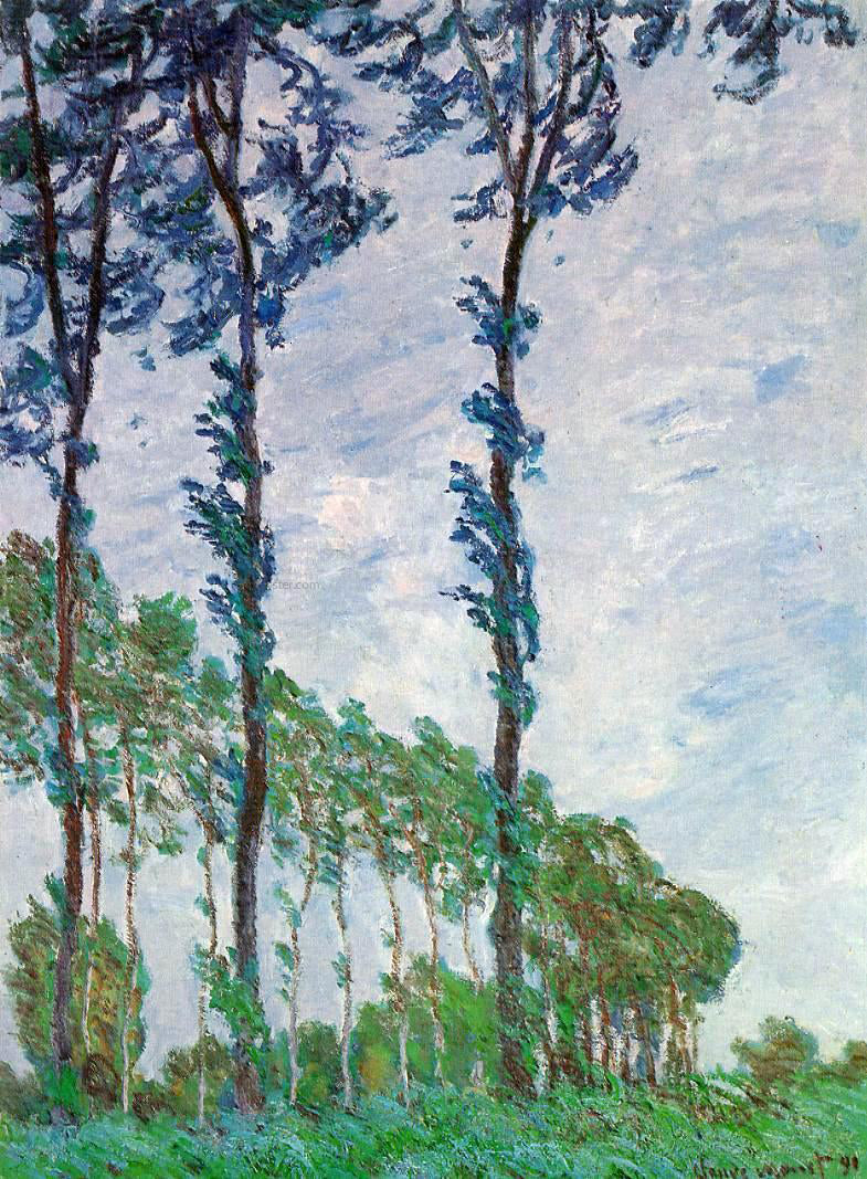  Claude Oscar Monet Poplars, Wind Effect - Hand Painted Oil Painting