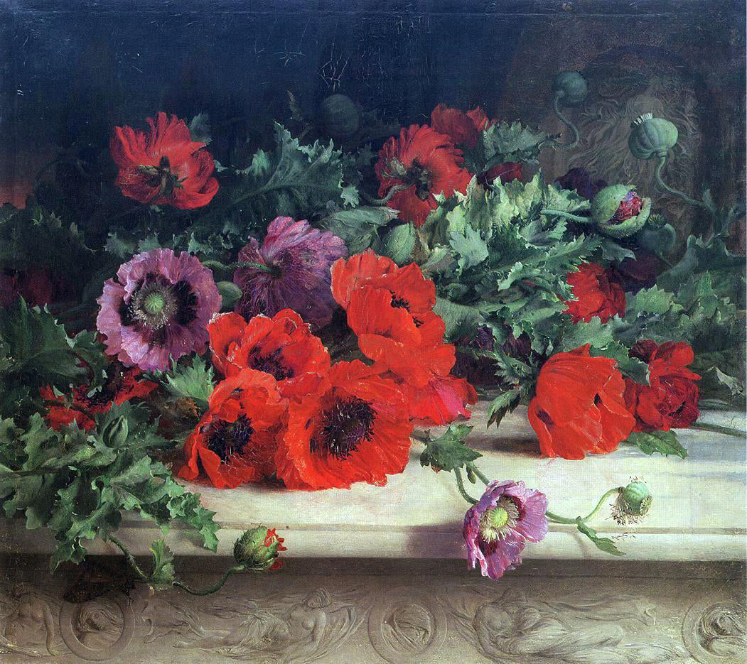 William Jabez Muckley Poppies - Hand Painted Oil Painting