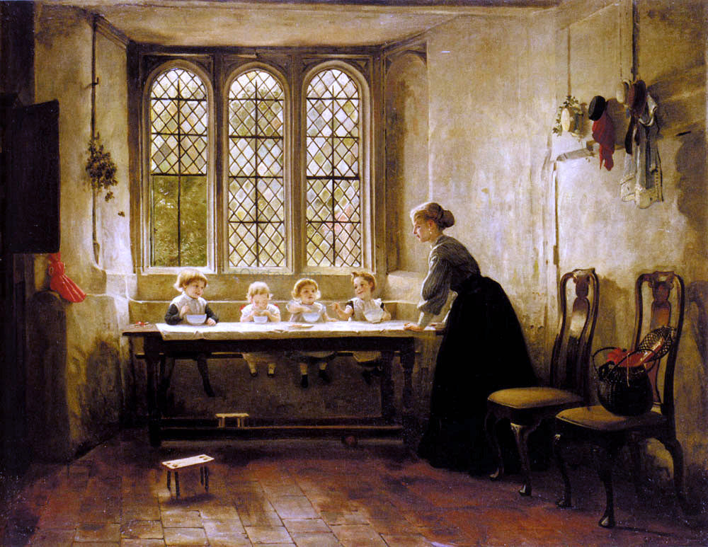 George Adolphus Storey Porridge Time - Hand Painted Oil Painting