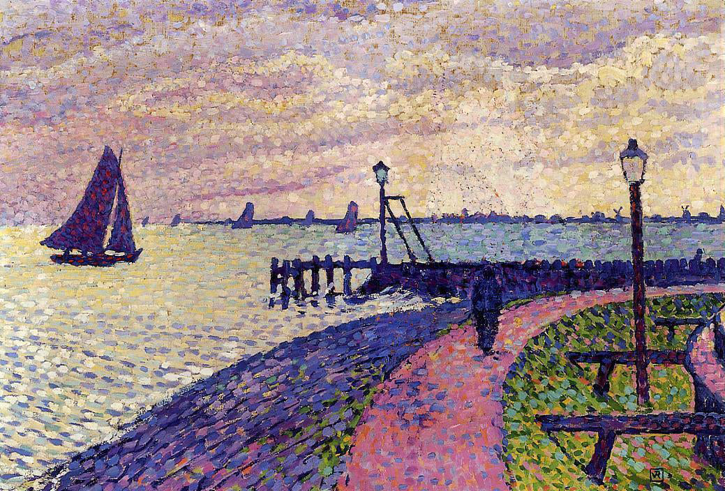 Theo Van Rysselberghe Port Entrance at Volendam - Hand Painted Oil Painting