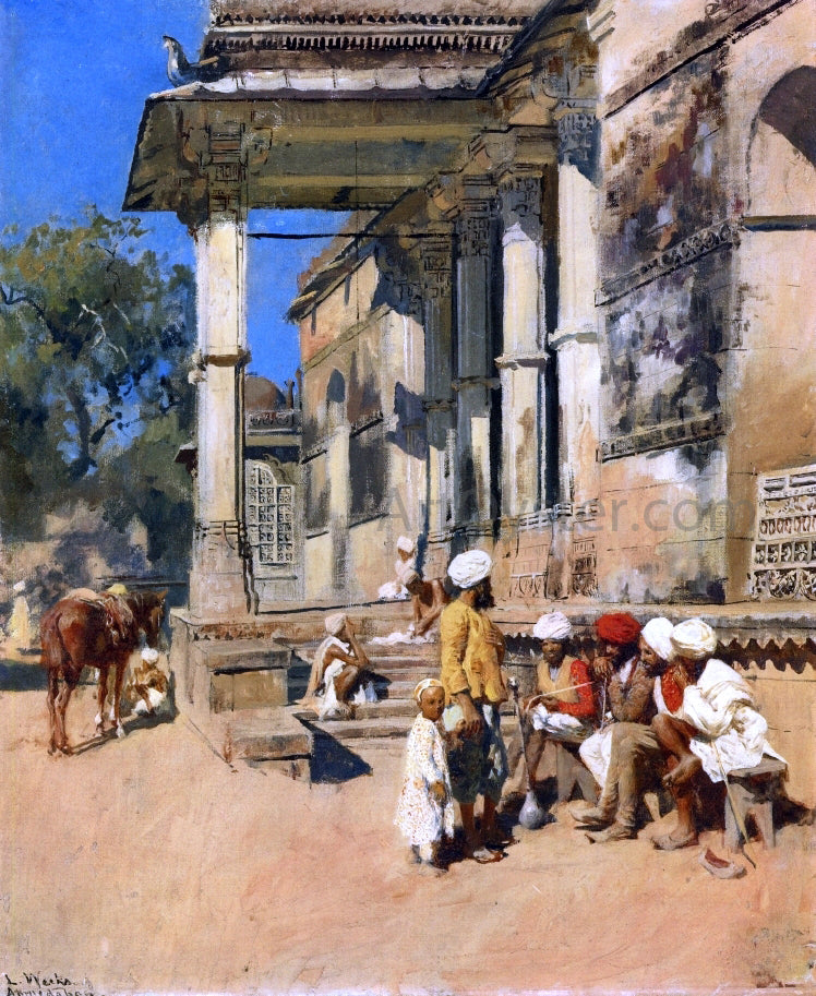 Edwin Lord Weeks Portico of a Mosque, Ahmedabad - Hand Painted Oil Painting