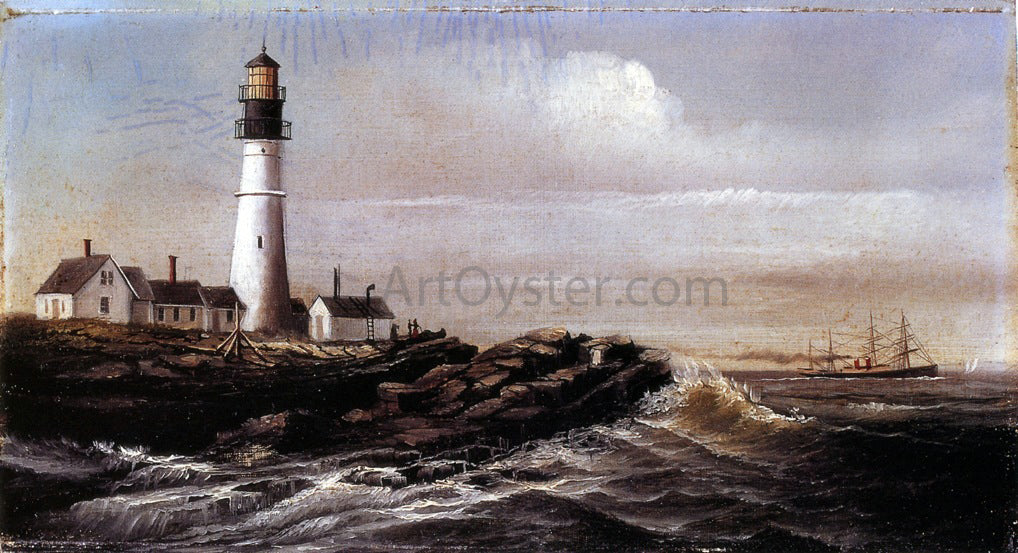 William Aiken Walker Portland Headlight, Maine - Hand Painted Oil Painting