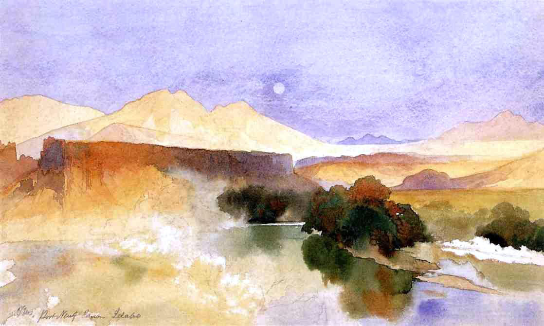 Thomas Moran Portneuf Canyon, Idaho - Hand Painted Oil Painting