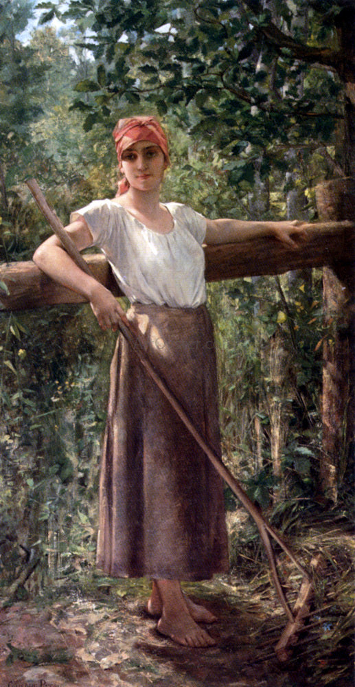 Jacqueline Comerre-Paton Portrait De Paysanne - Hand Painted Oil Painting