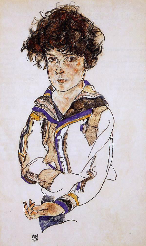 Egon Schiele Portrait of a Boy - Hand Painted Oil Painting
