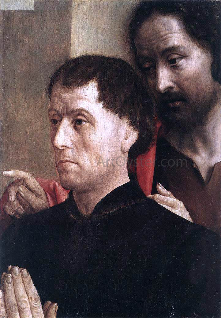 Hugo Van der Goes Portrait of a Donor with St John the Baptist - Hand Painted Oil Painting