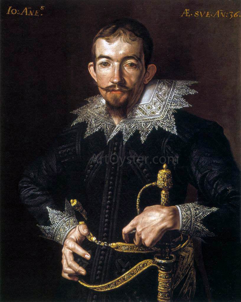 Tanzio Da Varallo Portrait of a Gentleman with a Sword - Hand Painted Oil Painting