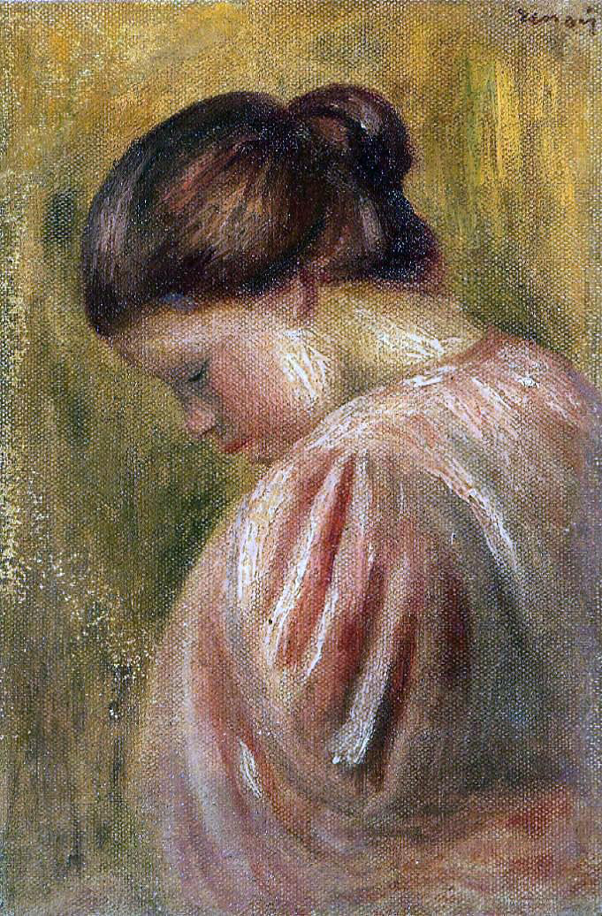 Pierre Auguste Renoir Portrait of a Girl in Red - Hand Painted Oil Painting