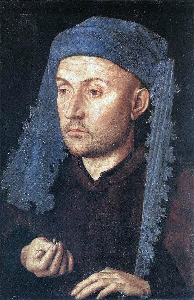 Jan Van Eyck Portrait of a Goldsmith (Man with Ring) - Hand Painted Oil Painting