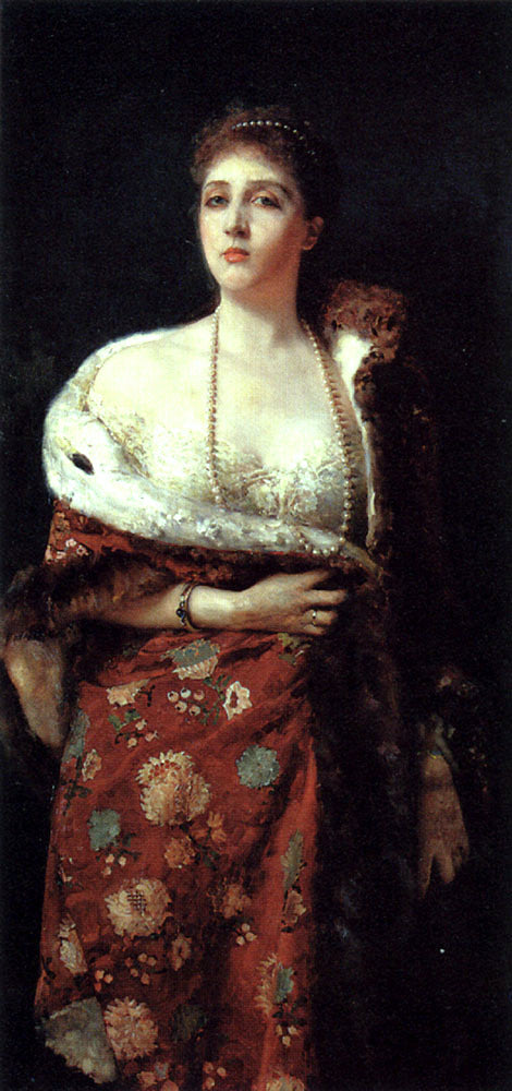  Francesco Paolo Michetti Portrait of a Lady - Hand Painted Oil Painting