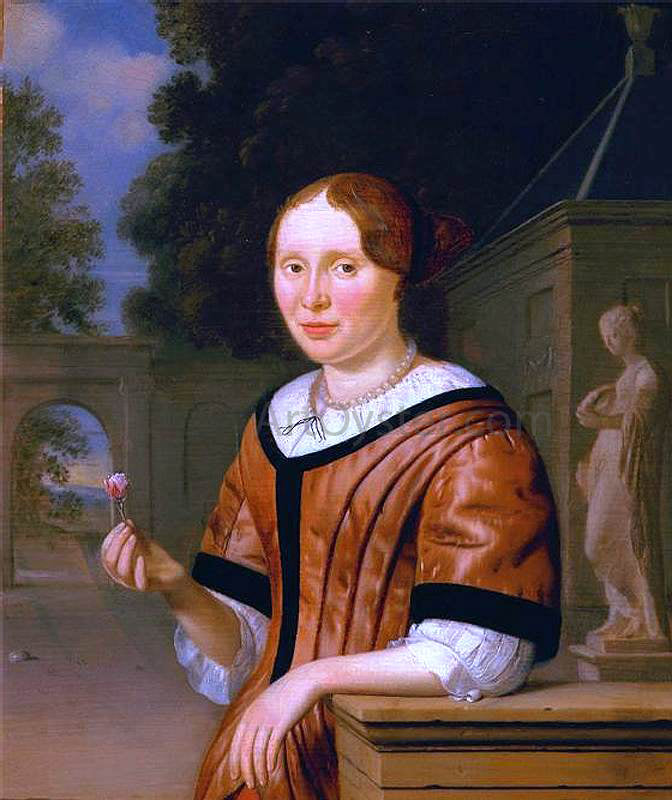 Pieter Cornelisz. Van Slingelandt Portrait of a Lady - Hand Painted Oil Painting