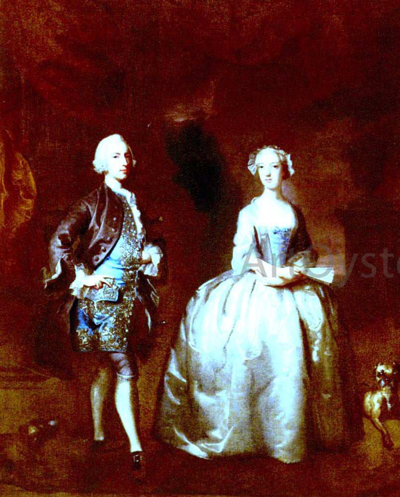 Joseph Highmore Portrait of A Lady And Gentleman - Hand Painted Oil Painting