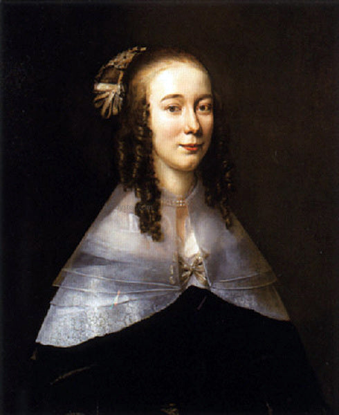  Jan Mytens Portrait of a lady wearing a black dress and a white collar - Hand Painted Oil Painting