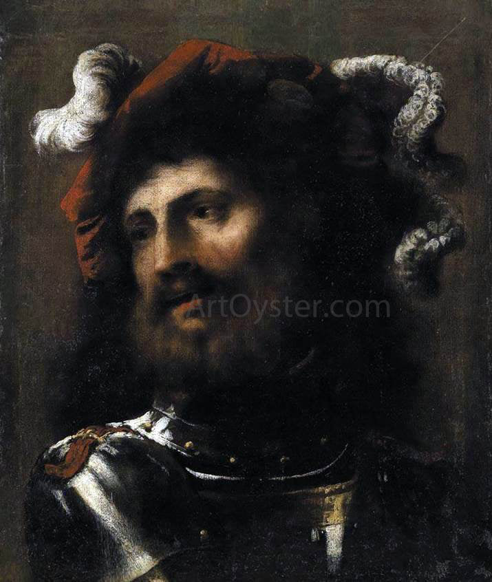 Pietro Della Vecchia Portrait of a Man in Armour - Hand Painted Oil Painting