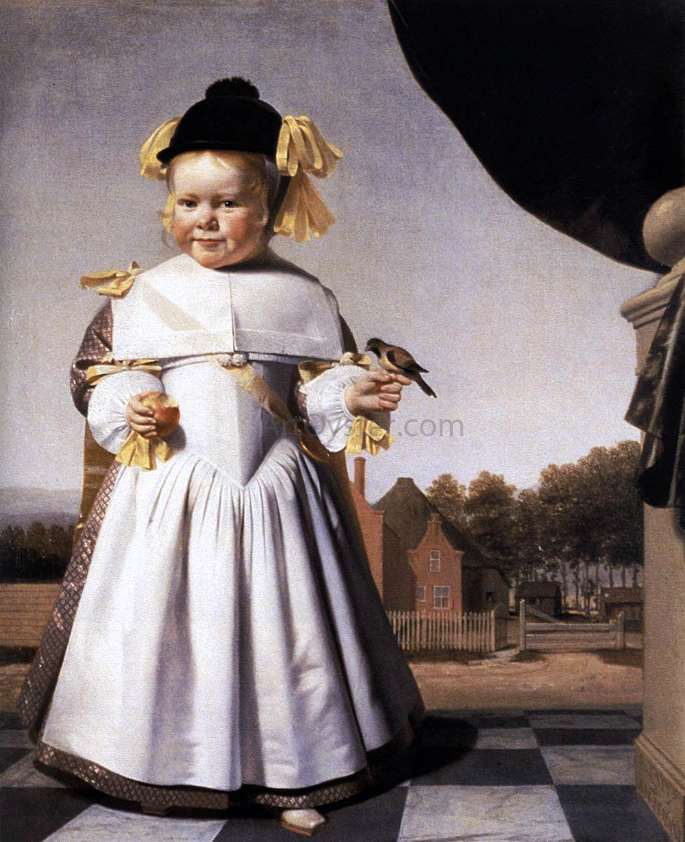 Caesar Van Everdingen Portrait of a Two-Year-Old Boy - Hand Painted Oil Painting