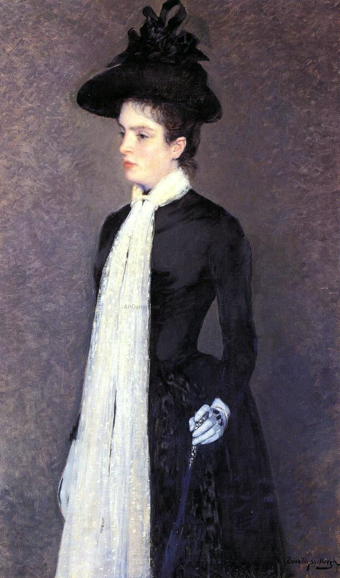 Theo Van Rysselberghe Portrait of a Woman in Black - Hand Painted Oil Painting