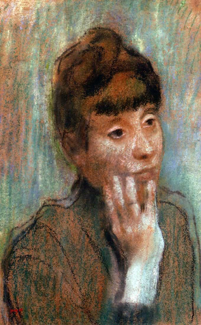  Edgar Degas Portrait of a Woman Wearing a Green Blouse - Hand Painted Oil Painting