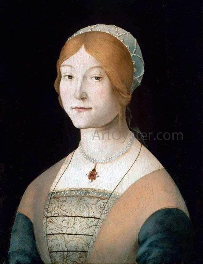  The Elder Lorenzo Costa Portrait of a Woman with a Pearl Necklace - Hand Painted Oil Painting
