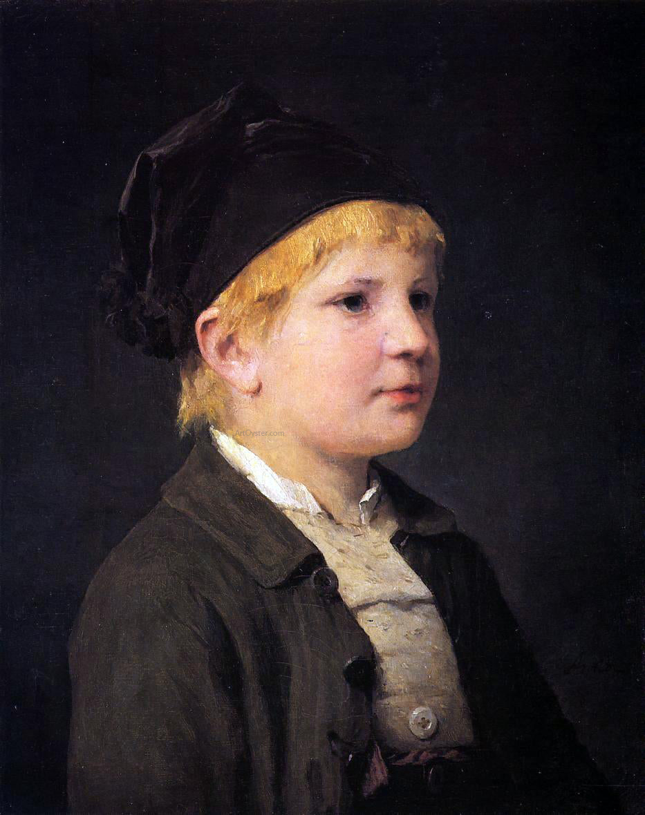 Albert Anker Portrait of a Young Boy - Hand Painted Oil Painting