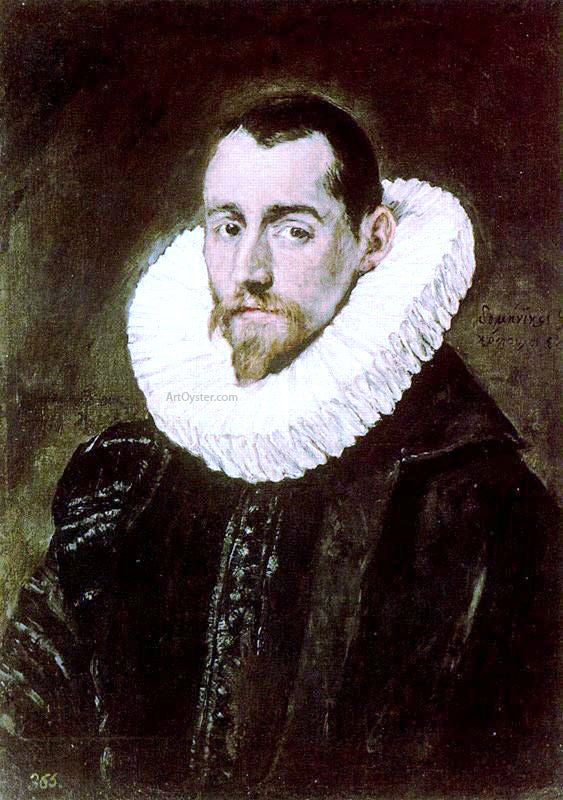 El Greco Portrait of a Young Gentleman - Hand Painted Oil Painting
