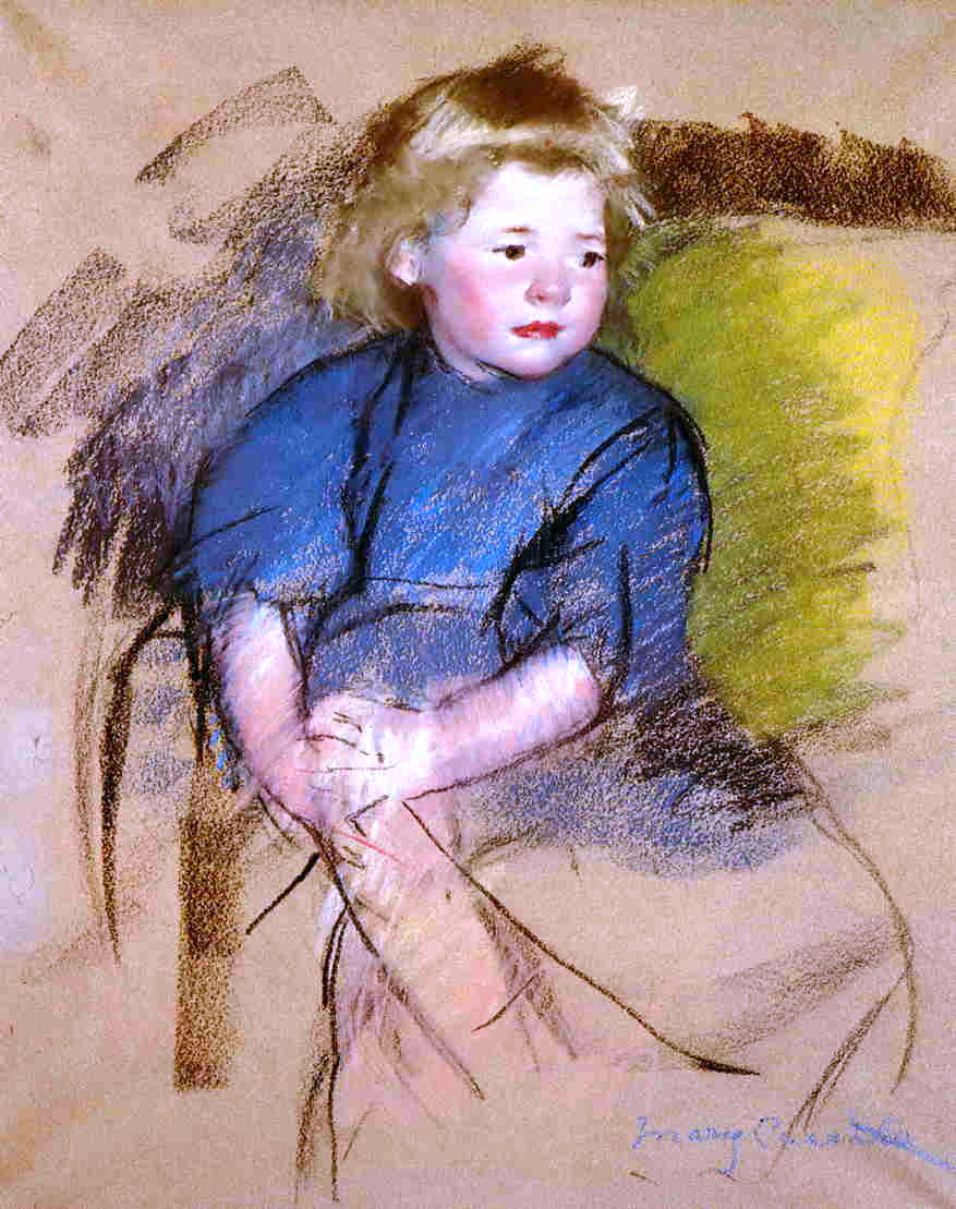 Mary Cassatt Portrait of a Young Girl (Simone) - Hand Painted Oil Painting