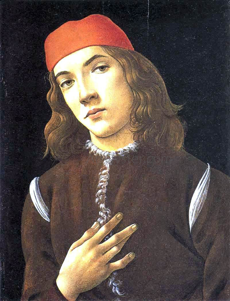 Sandro Botticelli Portrait of a Young Man - Hand Painted Oil Painting