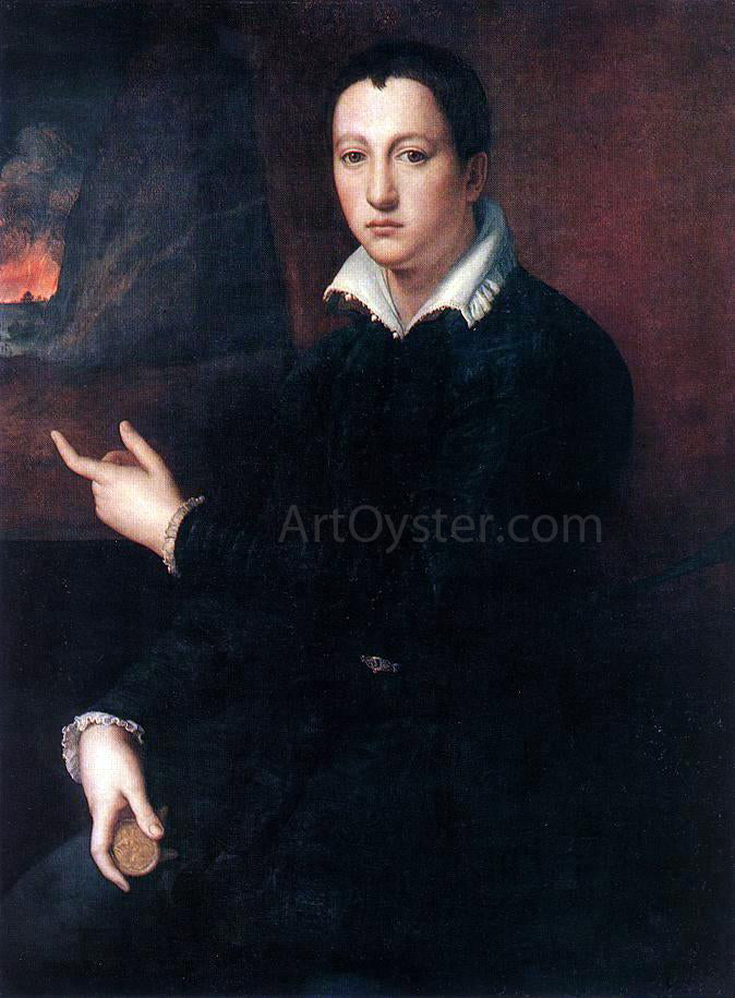 Alessandro Allori Portrait of a Young Man - Hand Painted Oil Painting