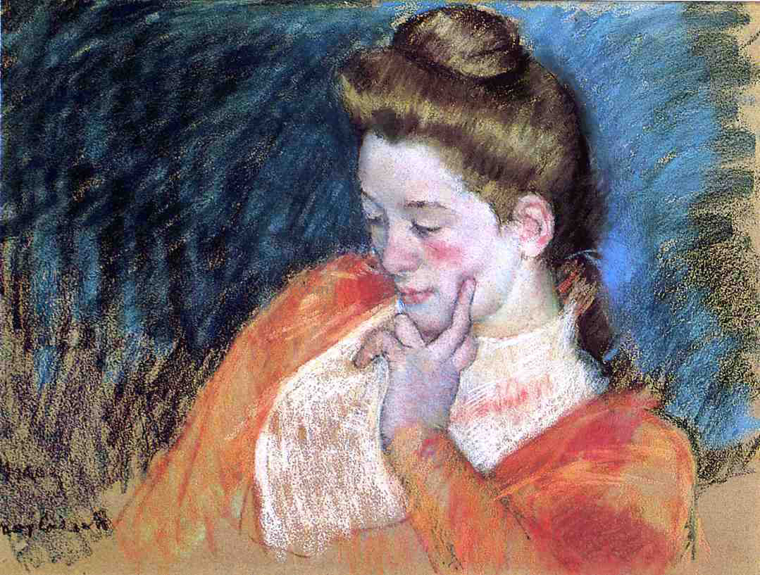 Mary Cassatt Portrait of a Young Woman - Hand Painted Oil Painting