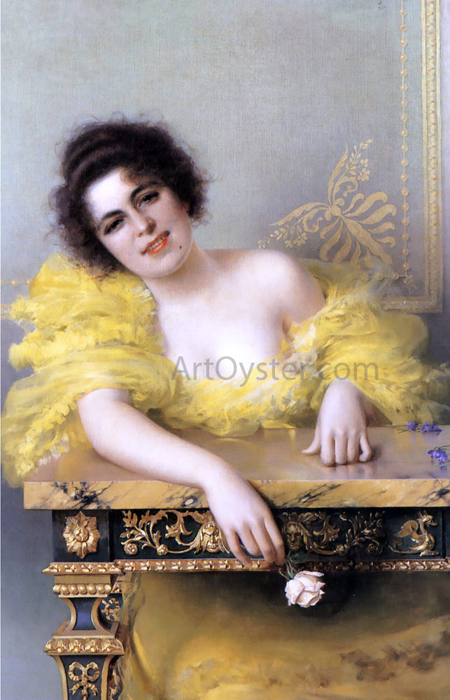 Vittorio Matteo Corcos Portrait of a Young Woman - Hand Painted Oil Painting