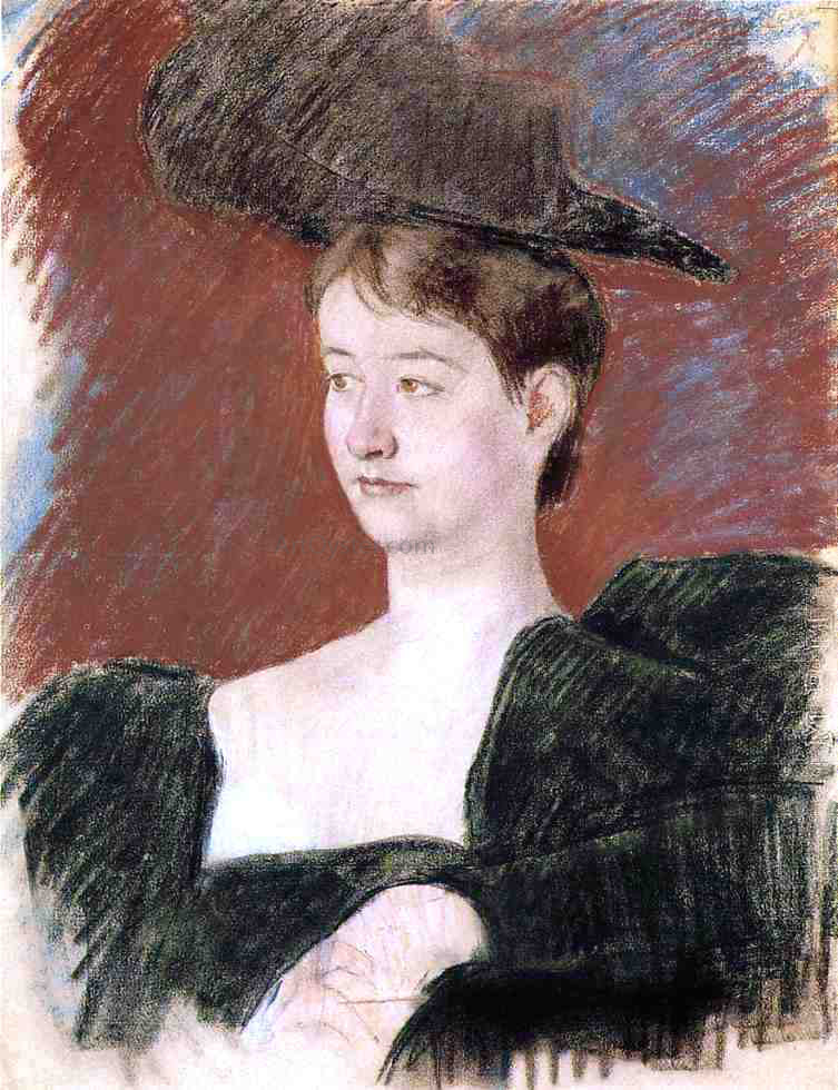 Mary Cassatt Portrait of a Young Woman in Green - Hand Painted Oil Painting