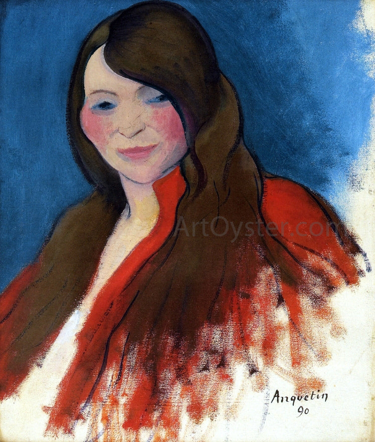 Louis Anquetin Portrait of a Young Woman with Long Hair - Hand Painted Oil Painting
