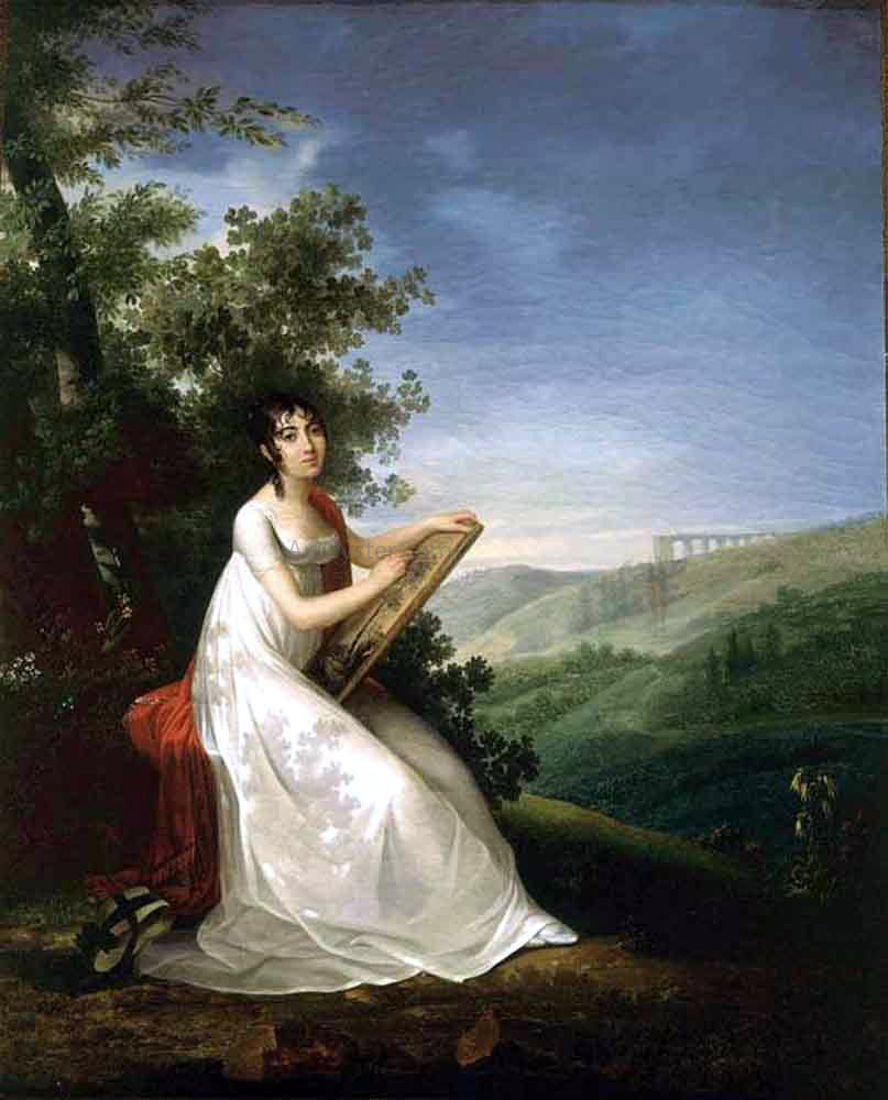  Francois-Joseph Kinsoen Portrait of Adelie Auguie - Hand Painted Oil Painting