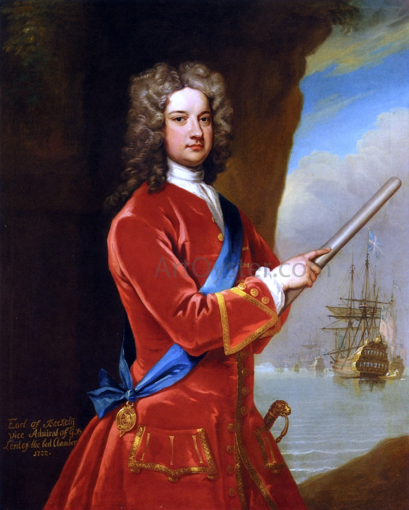 Sir Godfrey Kneller Portrait of Admiral James Berkeley, 3rd Earl of Berkeley (1680 - 1736) - Hand Painted Oil Painting