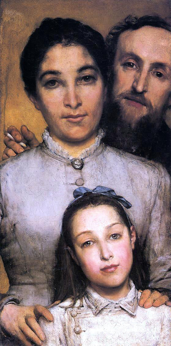 Sir Lawrence Alma-Tadema Portrait of Aime-Jules Dalou, His Wife and Daughter - Hand Painted Oil Painting