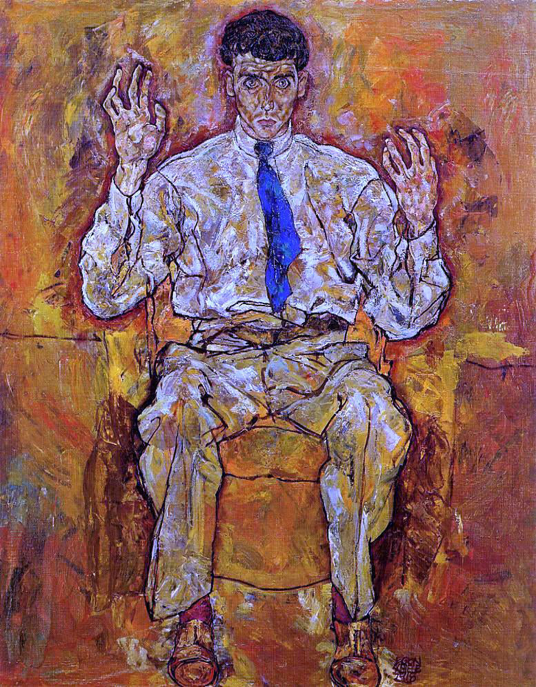 Egon Schiele Portrait of Albert Paris von Gutersloh - Hand Painted Oil Painting