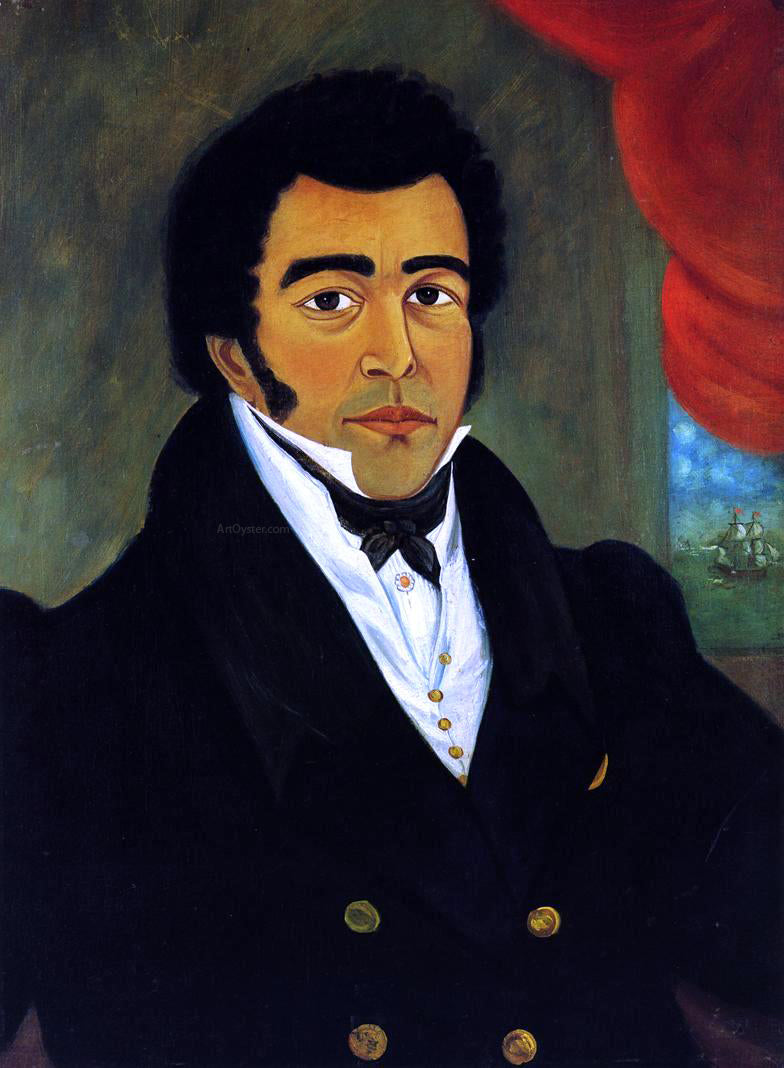 Joshua Johnson Portrait of an African American Man - Hand Painted Oil Painting