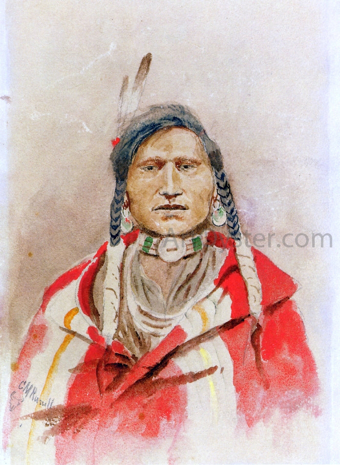 Charles Marion Russell Portrait of an Indian - Hand Painted Oil Painting