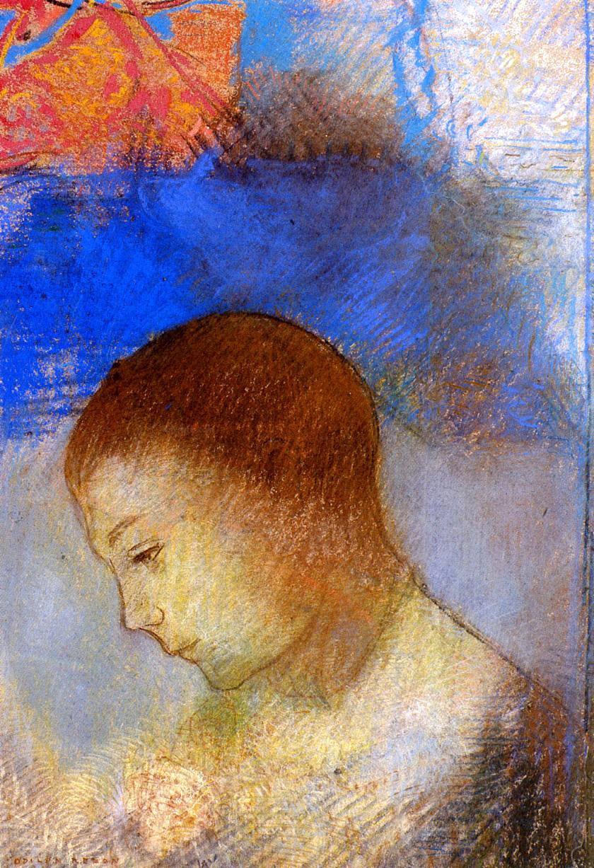Odilon Redon Portrait of Ari Redon in Profile - Hand Painted Oil Painting