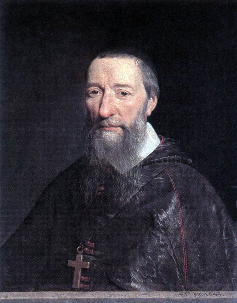 Philippe De Champaigne Portrait of Bishop Jean-Pierre Camus - Hand Painted Oil Painting