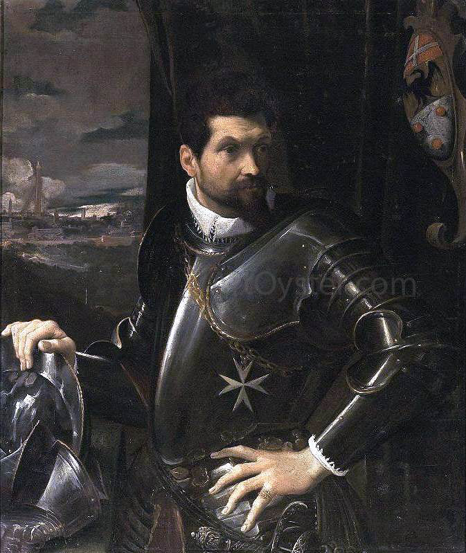 Lodovico Carracci Portrait of Carlo Alberto Rati Opizzoni in Armour - Hand Painted Oil Painting