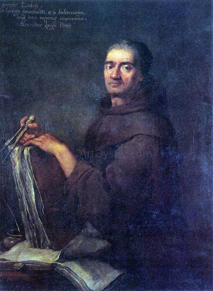 Alessandro Longhi Portrait of Carlo Lodoli - Hand Painted Oil Painting