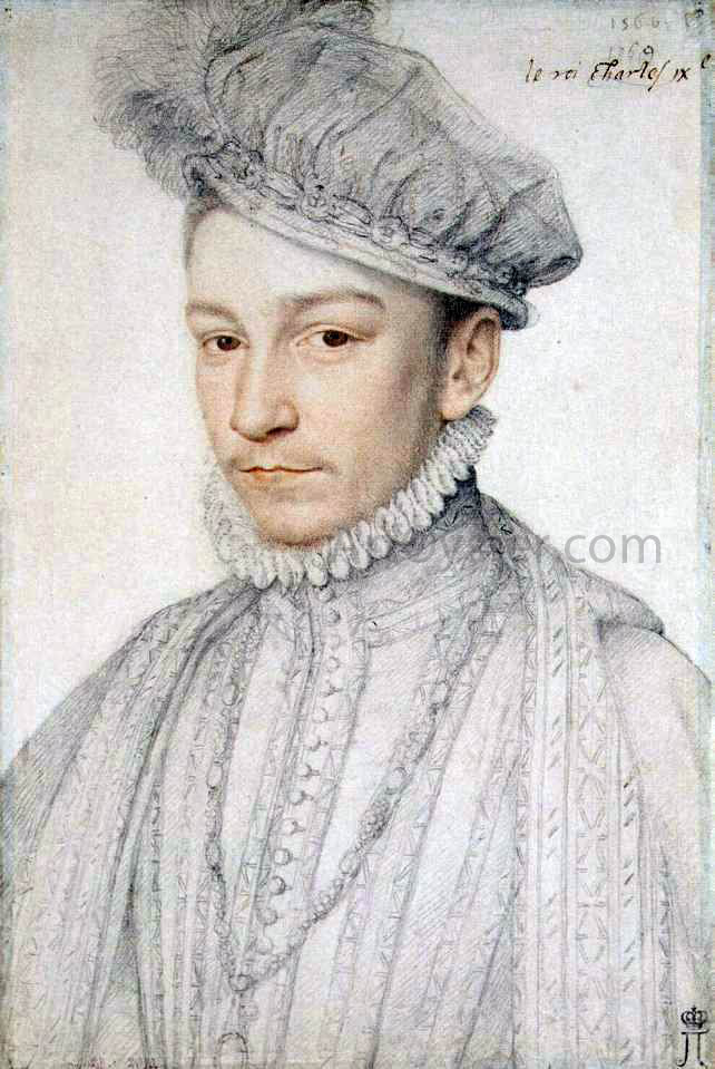 Francois Clouet Portrait of Charles IX - Hand Painted Oil Painting
